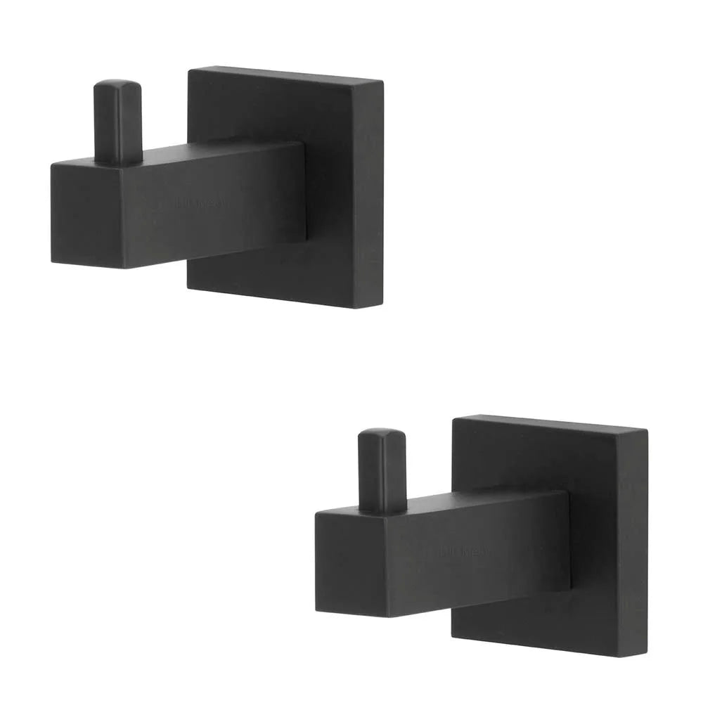 t 2 Cabides de Banheiro Preto – Design Moderno e Elegante