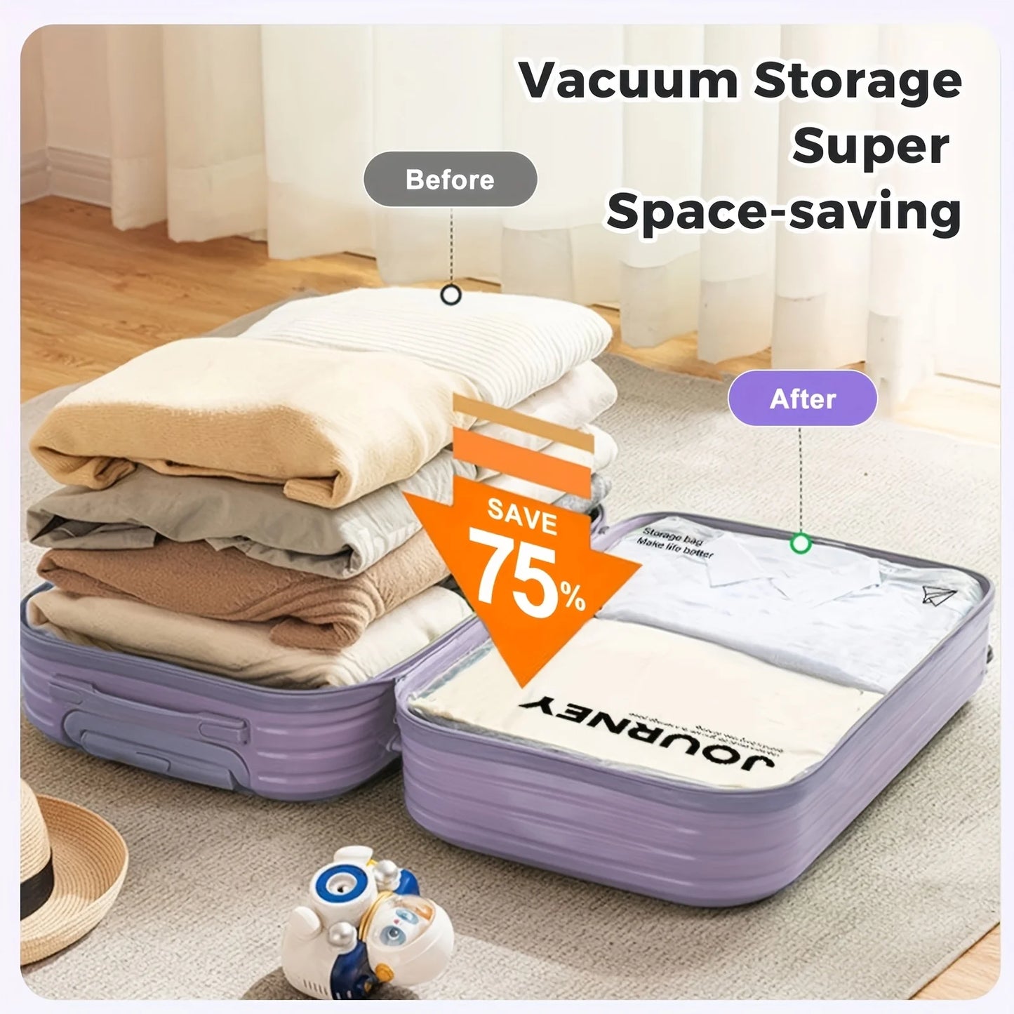 sacos a Vácuo Portáteis – Organize a Mala Sem Esforço