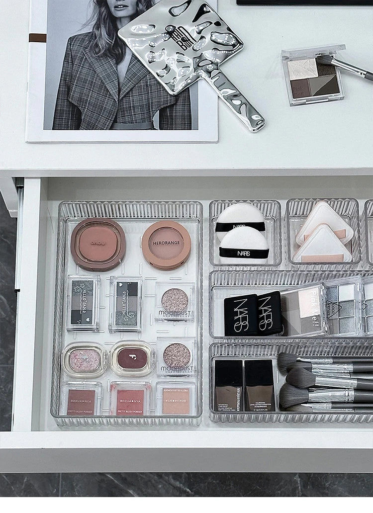 Kit Organizadores de Gaveta de Plástico Transparente