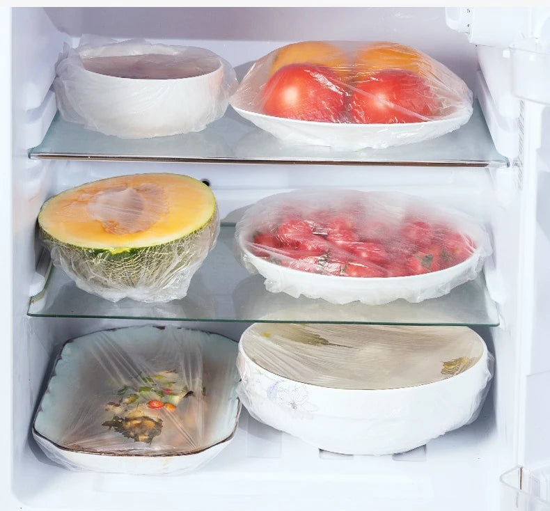 100 Capas Descartáveis de Armazenamento de Alimentos Cozinha