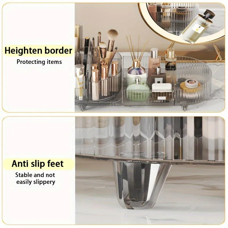 Organizador de Maquiagem 360° Rotativo com Compartimentos