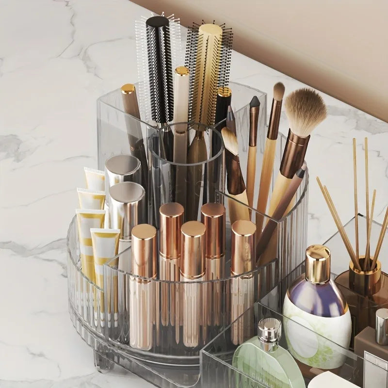 Organizador de Maquiagem 360° Rotativo com Compartimentos