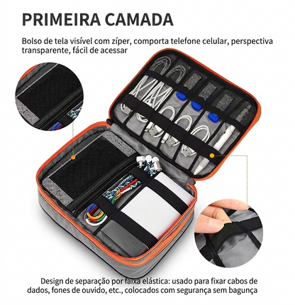 Organizador de Cabos Portátil Impermeável Compacto