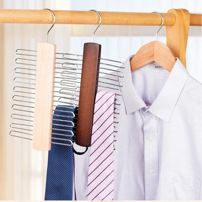 Cabide Multiuso de Madeira para Gravatas, Cintos e Lenços