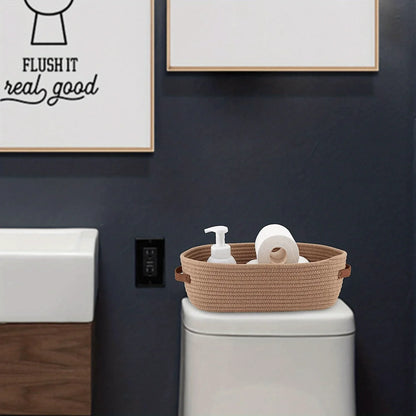 Cesta Oval de Tecido para Banheiro – Organizador Moderno