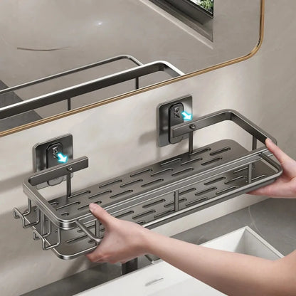 Prateleira de Banheiro Sem Perfuração – Resistente e Versátil