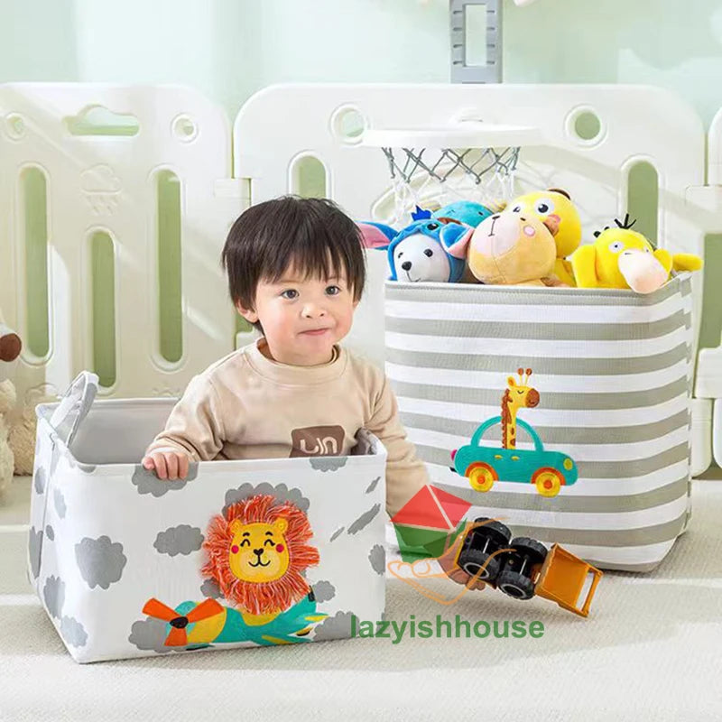 Cesta Dobrável de Linho Infantil – Espaçosa e Resistente