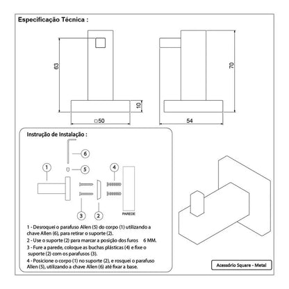 t 2 Cabides de Banheiro Preto – Design Moderno e Elegante