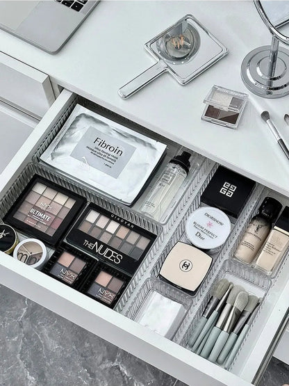 Kit Organizadores de Gaveta de Plástico Transparente