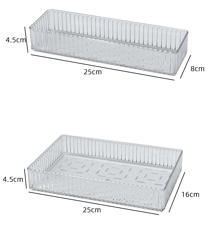Kit Organizadores de Gaveta de Plástico Transparente