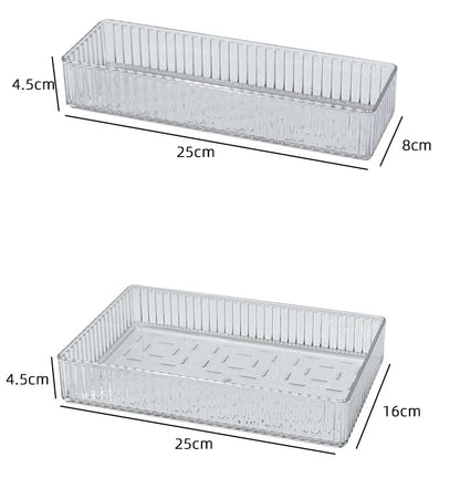 Kit Organizadores de Gaveta de Plástico Transparente