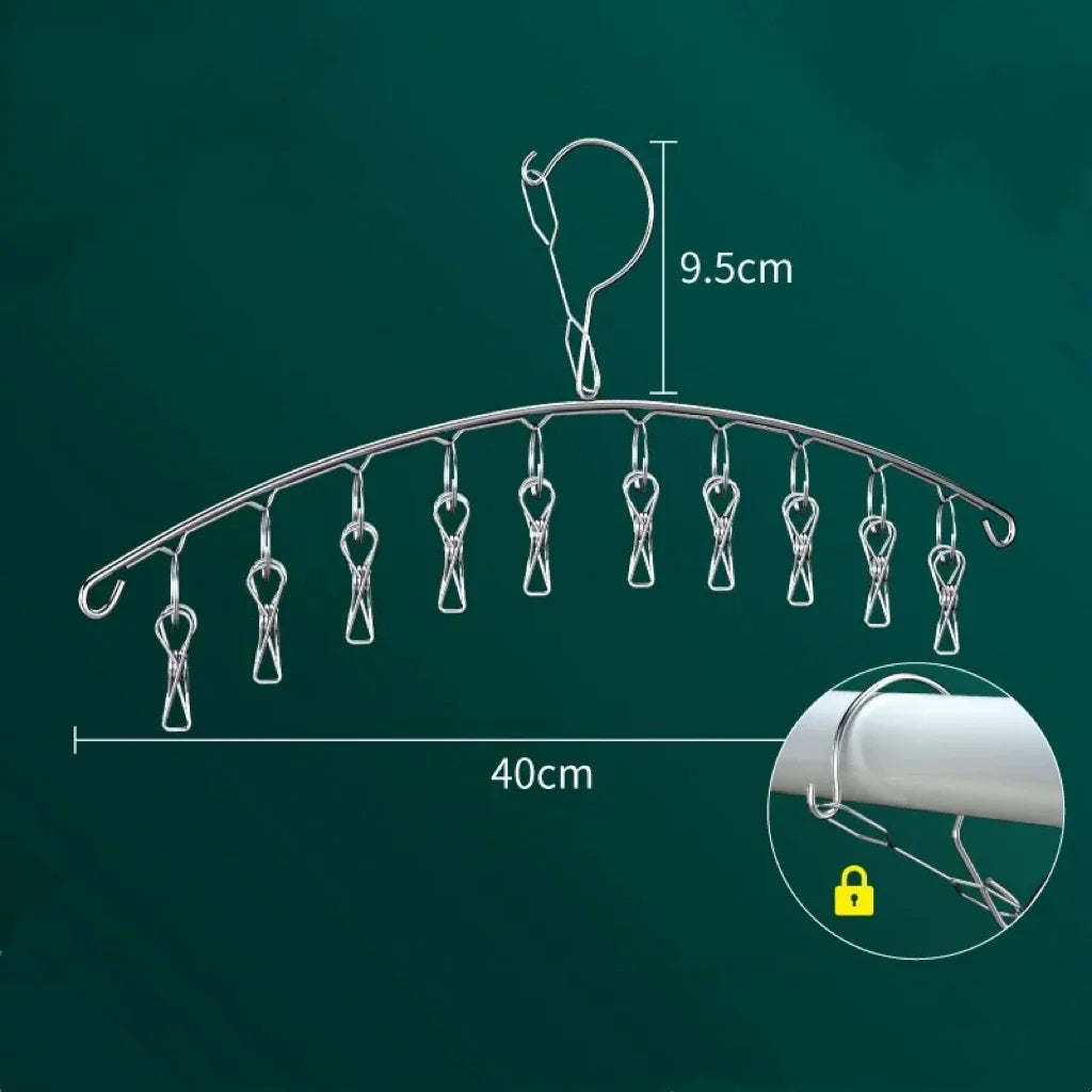 Cabide de Secagem Inox com Pregadores – Meias