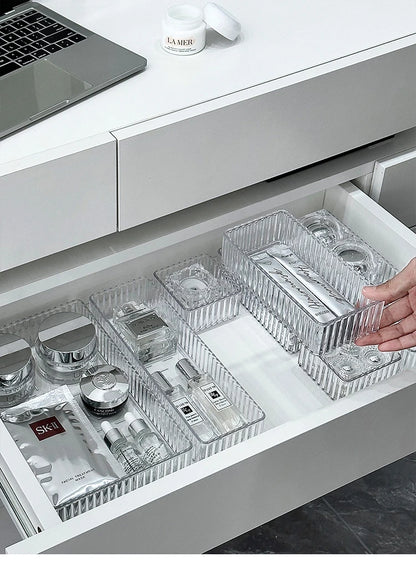 Kit Organizadores de Gaveta de Plástico Transparente