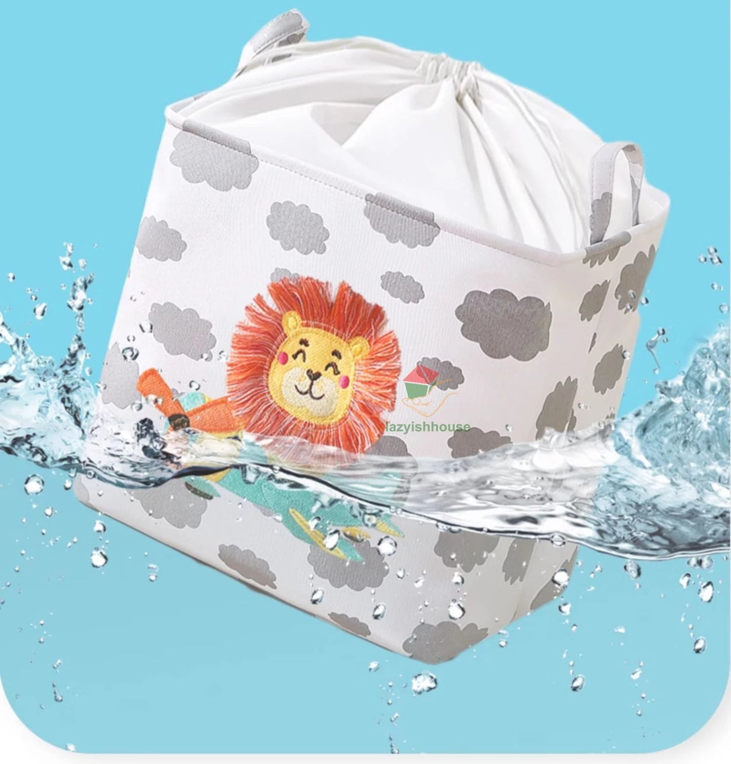 Cesta Dobrável de Linho Infantil – Espaçosa e Resistente