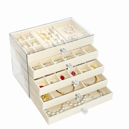 Organizador de Joias 5 Camadas em Veludo com Gavetas