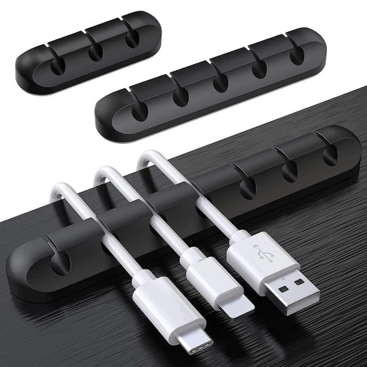 Organizador de Cabos USB e Fios – Suporte de Mesa Adesivo