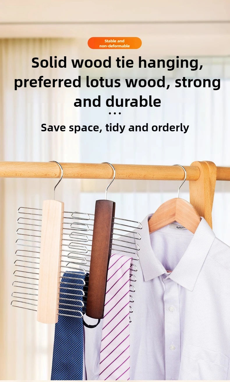 Cabide Multiuso de Madeira para Gravatas, Cintos e Lenços