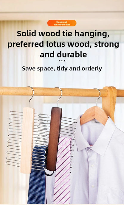 Cabide Multiuso de Madeira para Gravatas, Cintos e Lenços