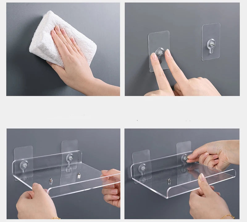 Prateleira Flutuante Acrílica – Instalação Sem Furos