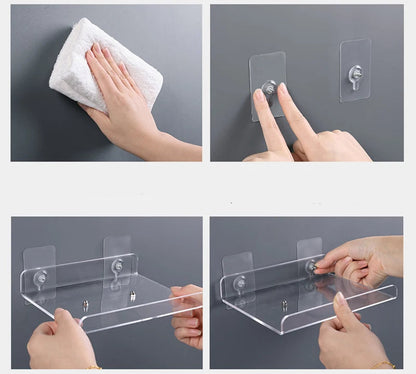 Prateleira Flutuante Acrílica – Instalação Sem Furos