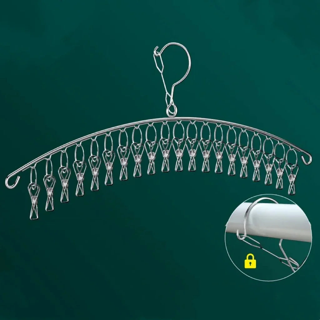 Cabide de Secagem Inox com Pregadores – Meias