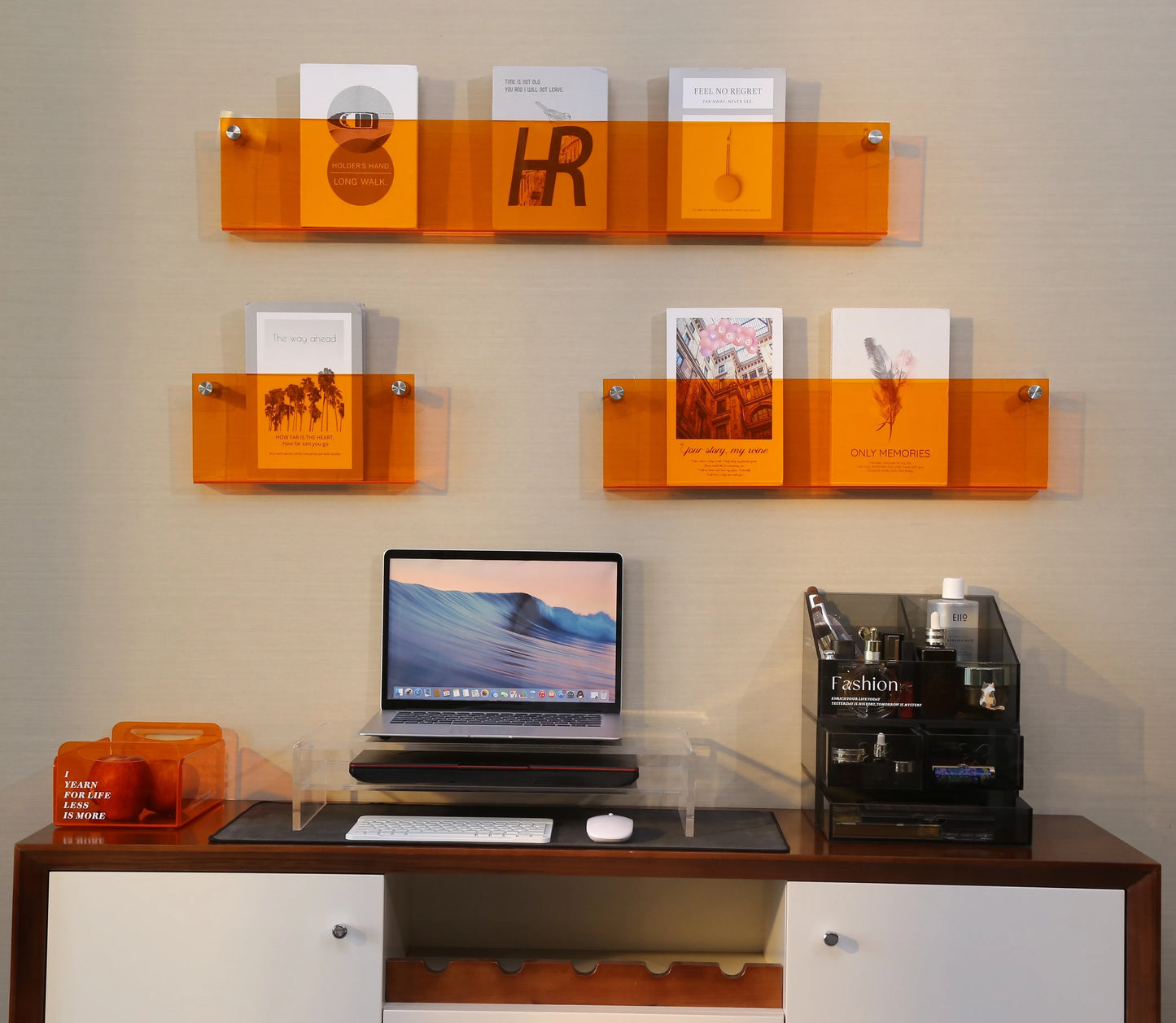 Organizador de Papéis Acrílico 12 Cores – Parede Escritório