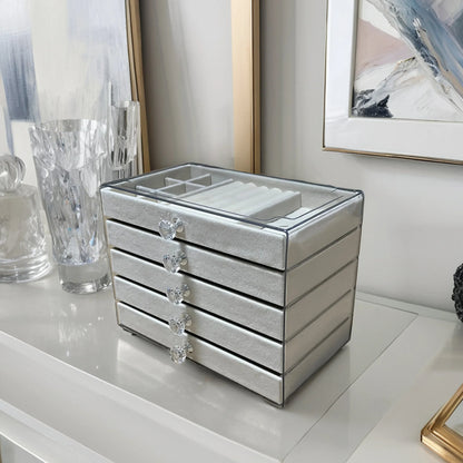 Organizador de Joias 5 Camadas em Veludo com Gavetas