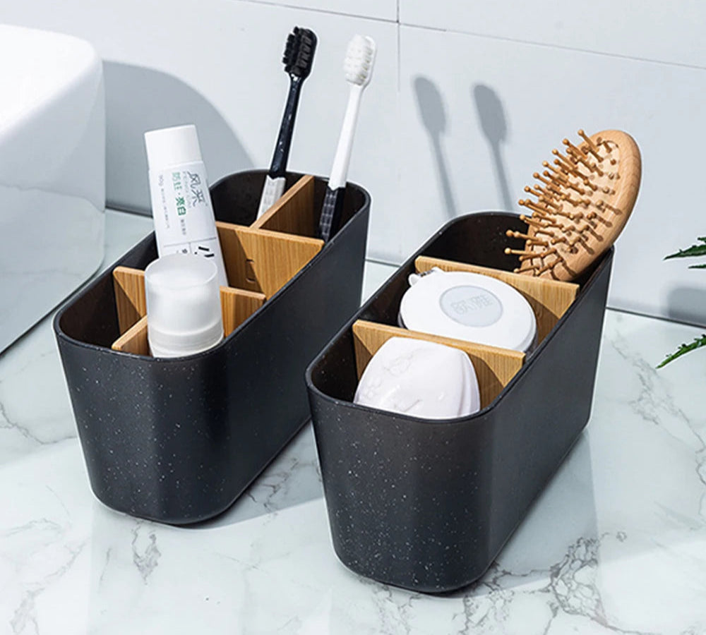 Porta Escova e Acessórios de Banheiro em Bambu