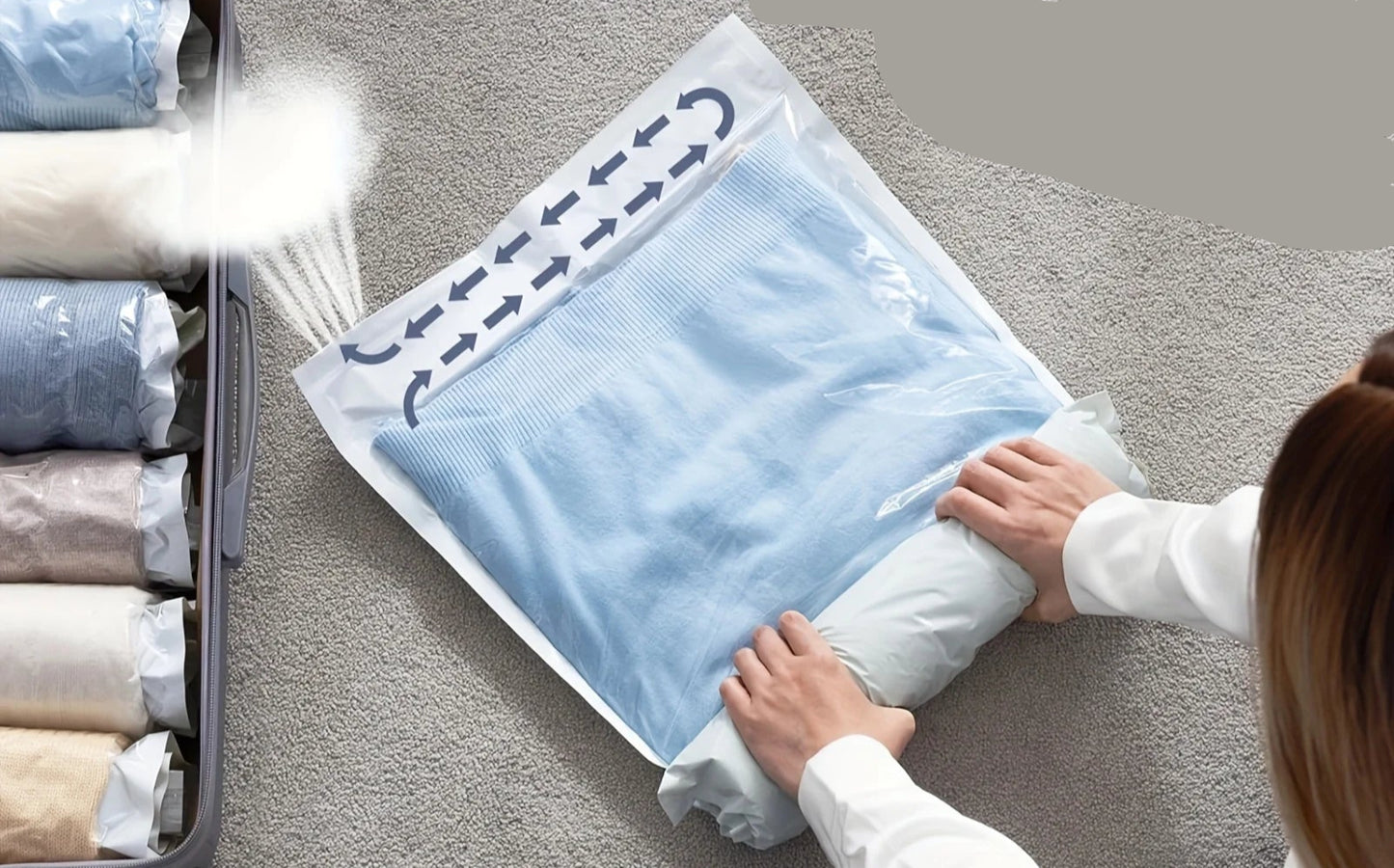 sacos a Vácuo Portáteis – Organize a Mala Sem Esforço