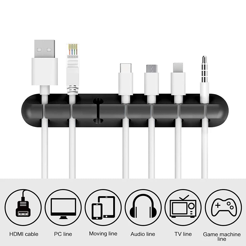 Organizador de Cabos USB e Fios – Suporte de Mesa Adesivo