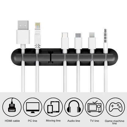 Organizador de Cabos USB e Fios – Suporte de Mesa Adesivo
