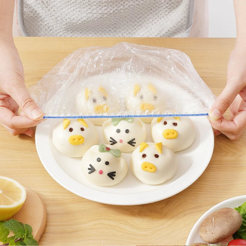 100 Capas Descartáveis de Armazenamento de Alimentos Cozinha