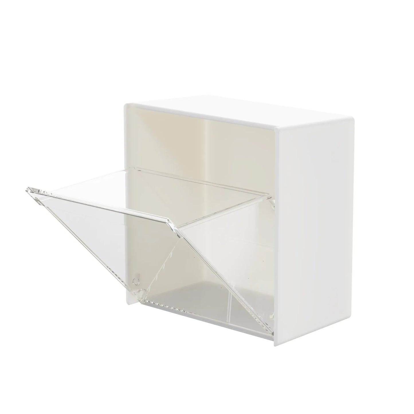 Organizador de Banheiro Adesivo – Caixa Flip-top Transparente