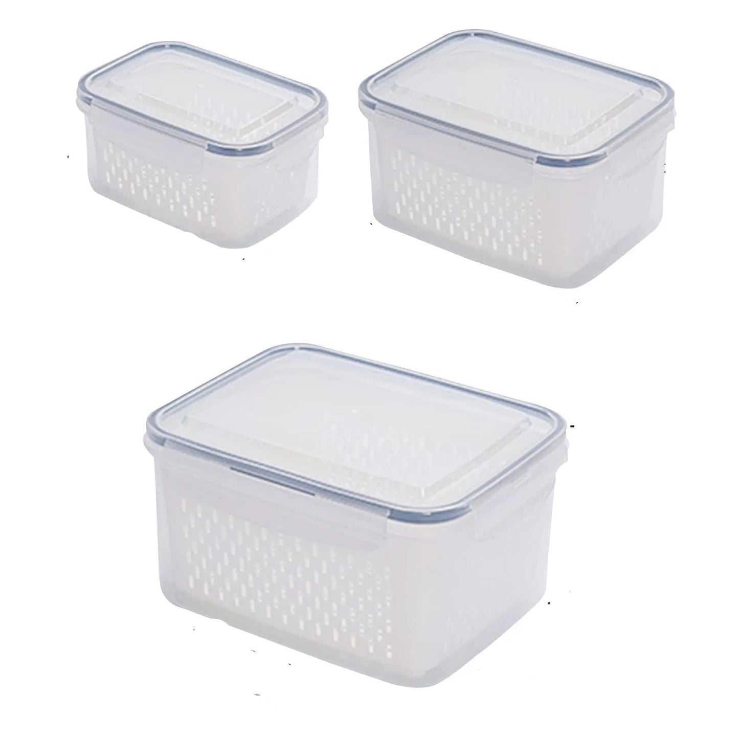 Recipientes de Alimentos com Filtro para Geladeira 3 Peças