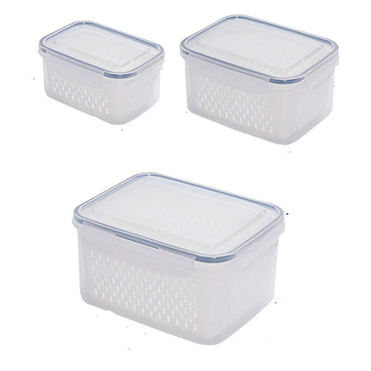 Recipientes de Alimentos com Filtro para Geladeira 3 Peças