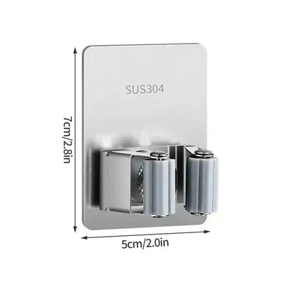 "Suporte Adesivo Inox para Vassouras – Resistente e Prático"