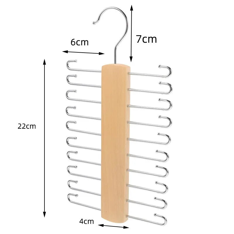 Cabide Multiuso de Madeira para Gravatas, Cintos e Lenços