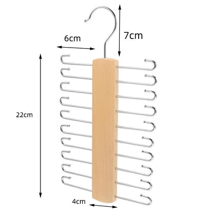 Cabide Multiuso de Madeira para Gravatas, Cintos e Lenços