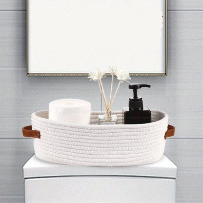 Cesta Oval de Tecido para Banheiro – Organizador Moderno